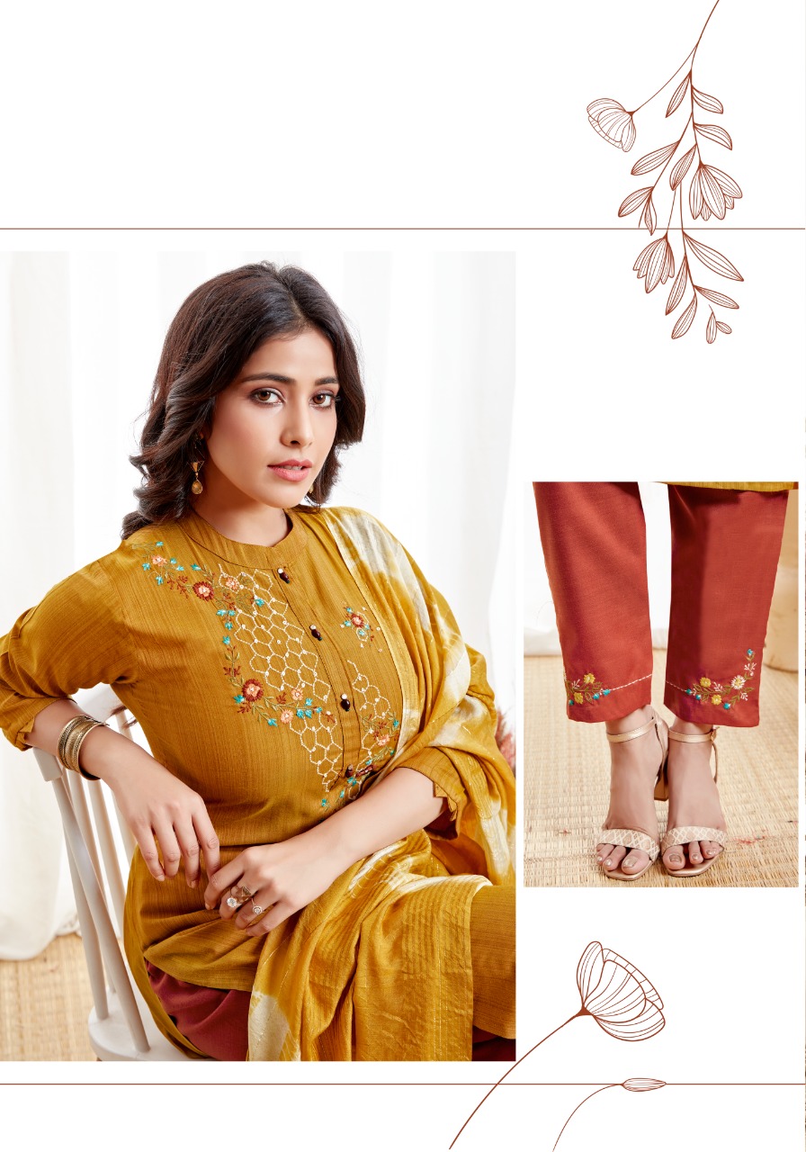 pink mirror spark viscose decent look top with pant and dupatta catalog