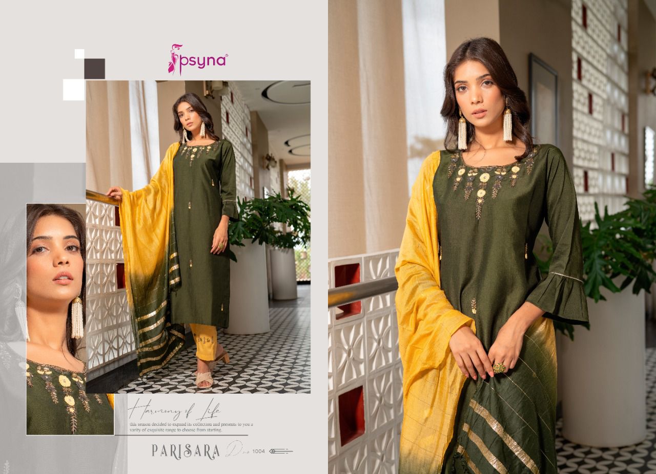 psyna parisara chinon gorgeous look top bottom with dupatta catalog