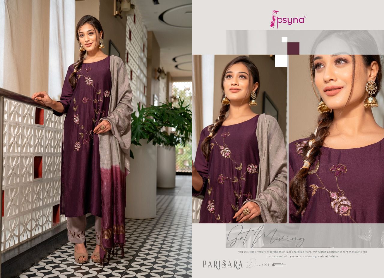 psyna parisara chinon gorgeous look top bottom with dupatta catalog