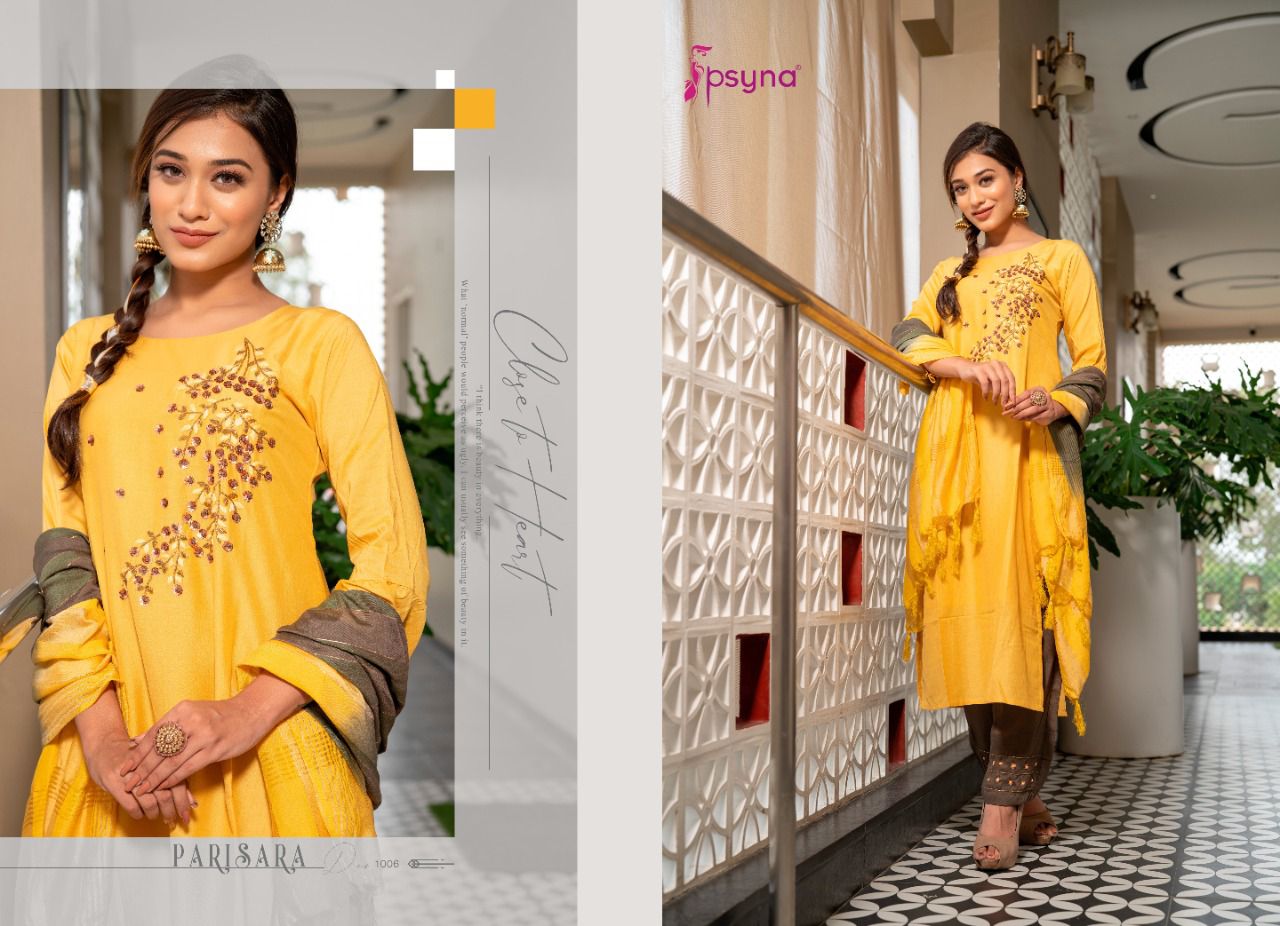 psyna parisara chinon gorgeous look top bottom with dupatta catalog