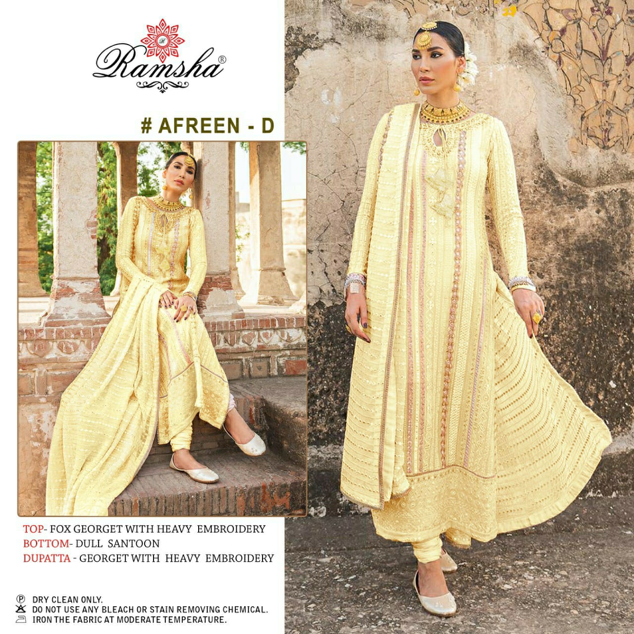 Ramsha  afreen d Georgget elegant look salwar suit single