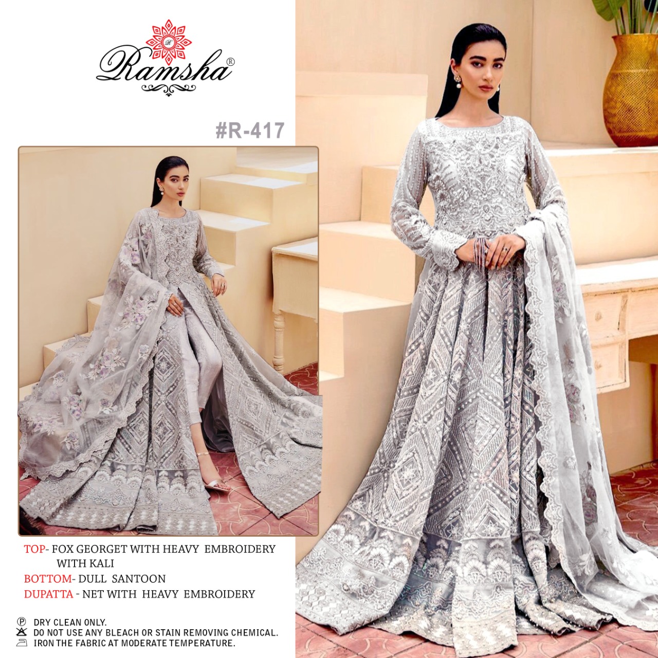 Ramsha ramsha r 417 Georgget regal look salwar suit single