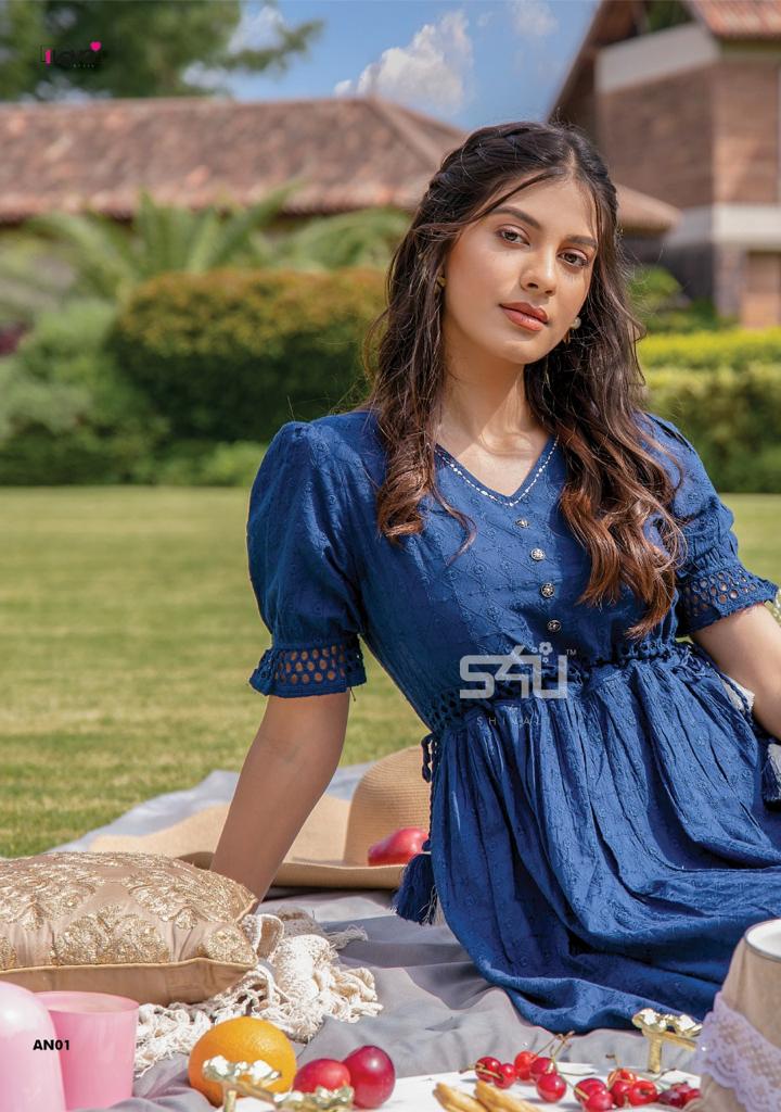 s4u anokhi cotton authentic fabric kurti catalog