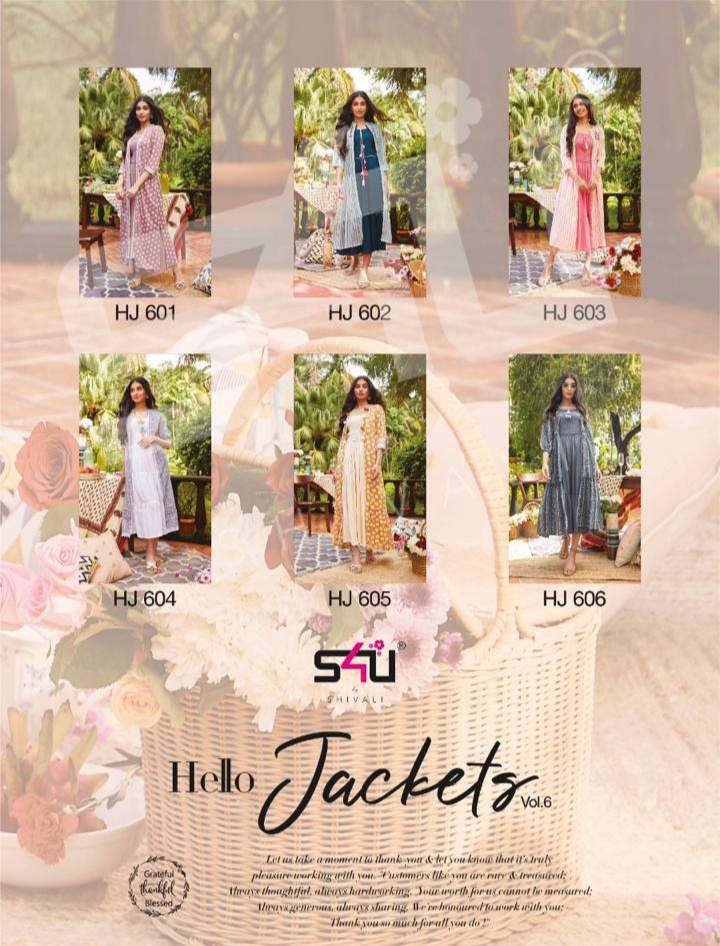 S4u shivali hello jacket chiffon  innovative style kurti catalog