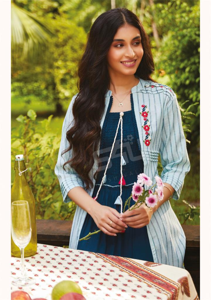 S4u shivali hello jacket chiffon  innovative style kurti catalog