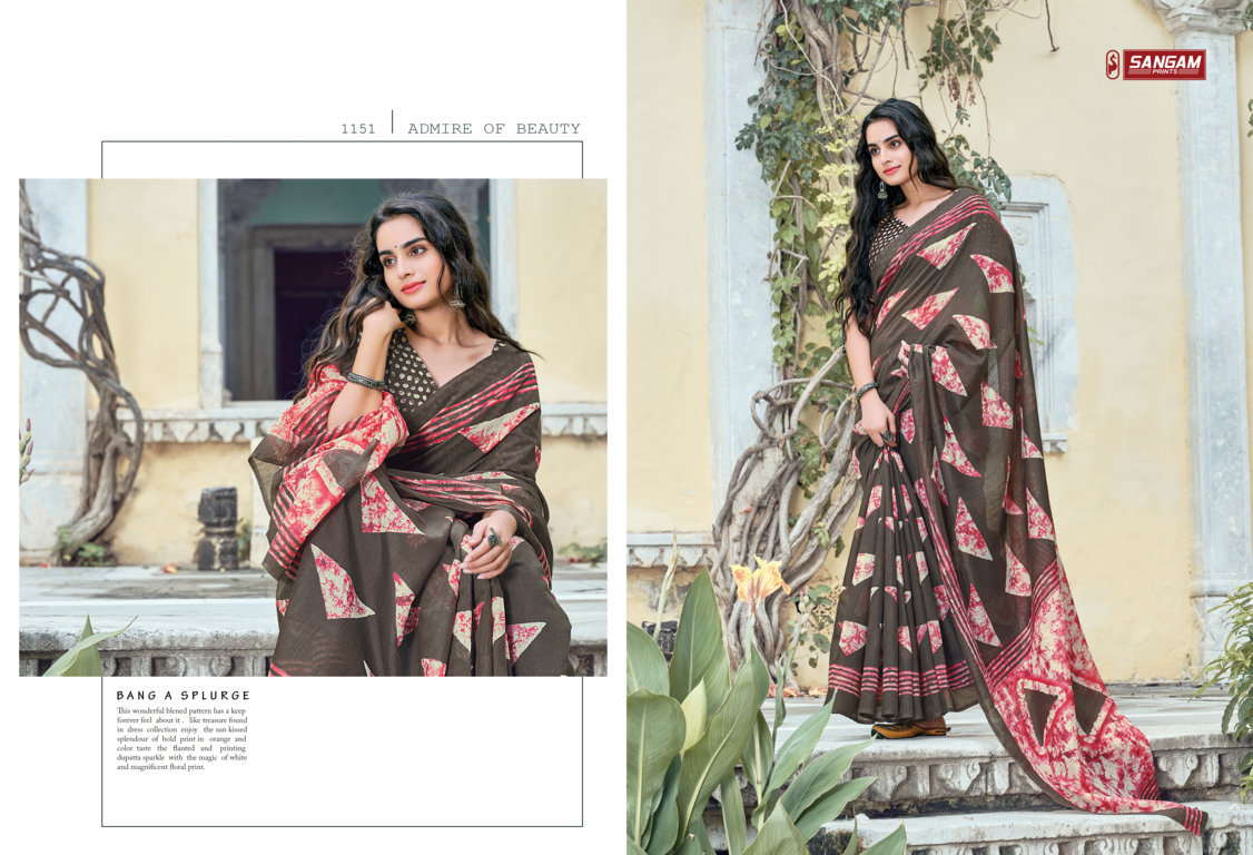 sangam print aakruti cotton attractive saree catalog