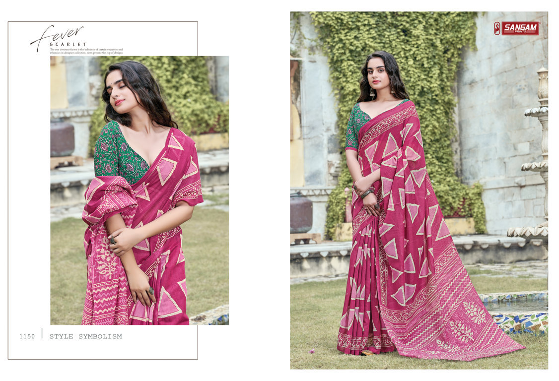 sangam print aakruti cotton attractive saree catalog