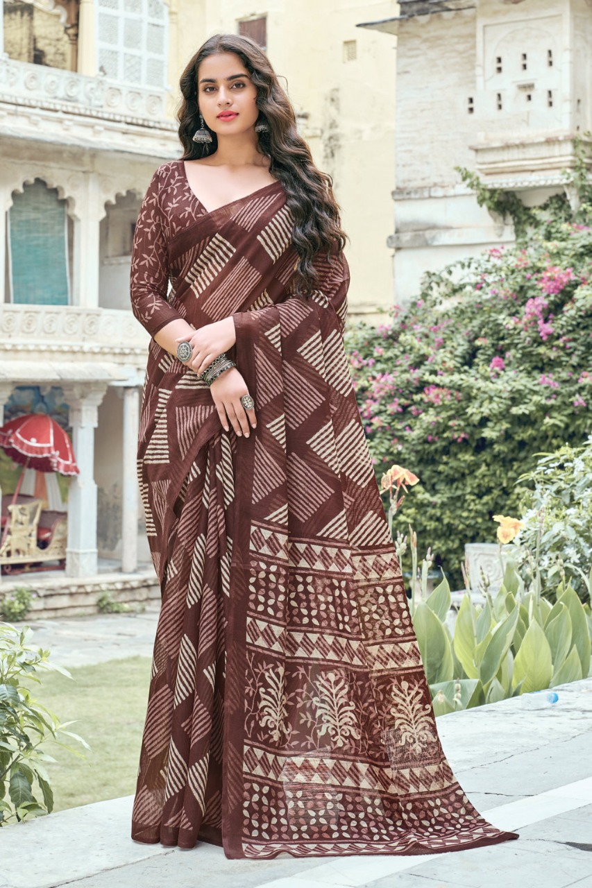 sangam print aakruti cotton attractive saree catalog