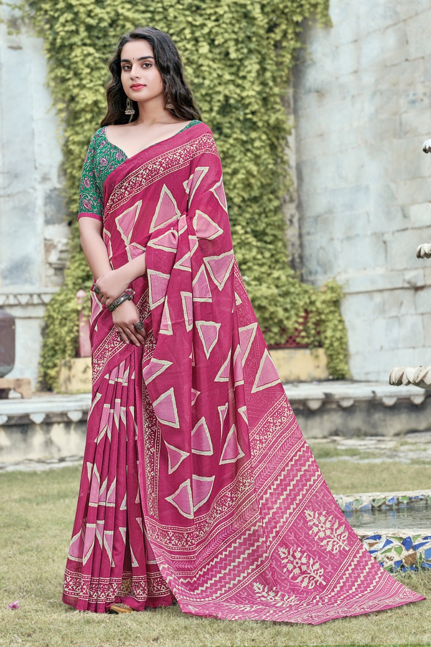 sangam print aakruti cotton attractive saree catalog