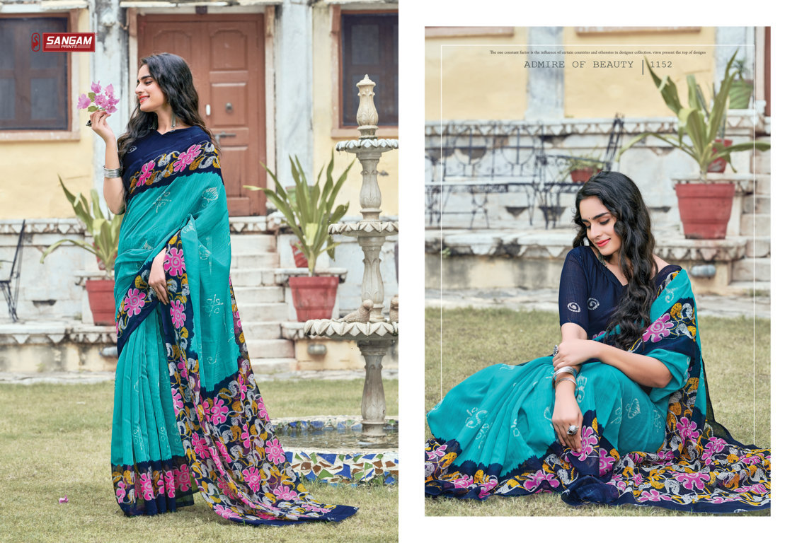 sangam print aakruti cotton attractive saree catalog