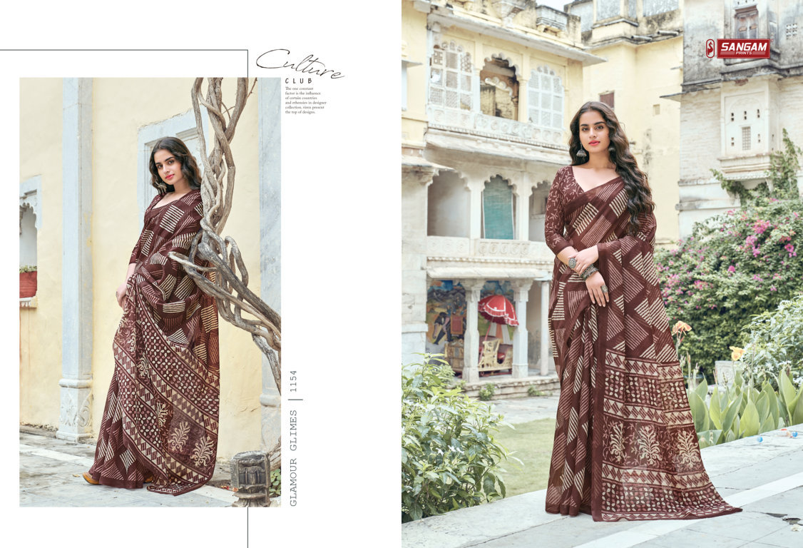 sangam print aakruti cotton attractive saree catalog