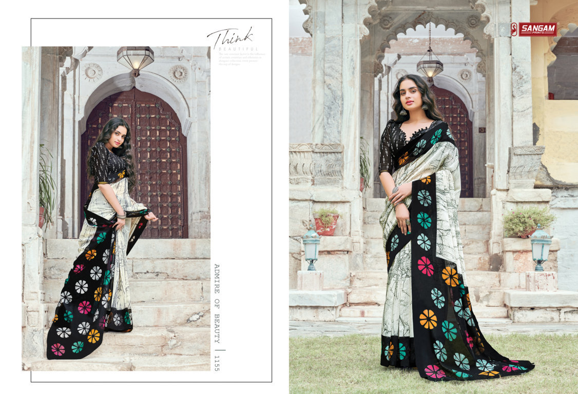 sangam print aakruti cotton attractive saree catalog