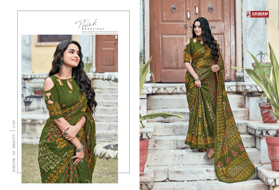 sangam print aakruti cotton attractive saree catalog