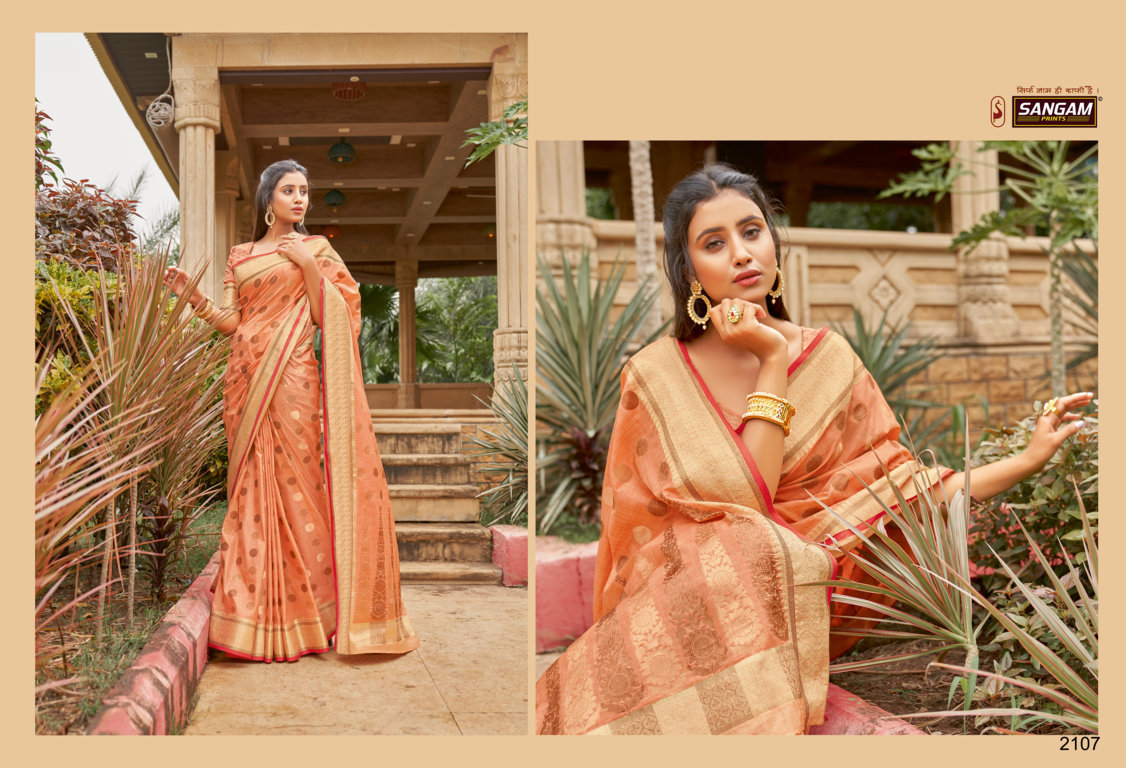 sangam print amanya cotton graceful look saree catalog