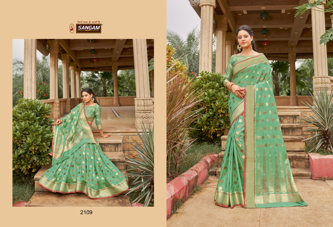 sangam print amanya cotton graceful look saree catalog