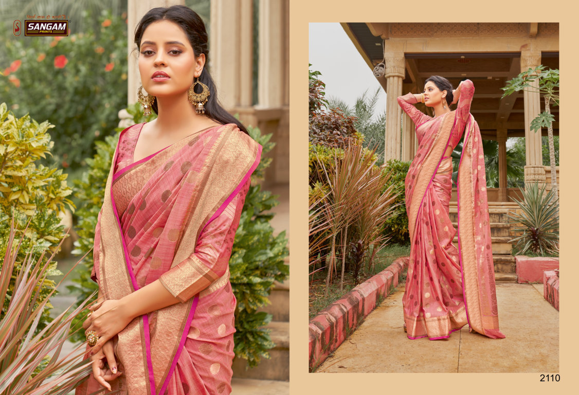 sangam print amanya cotton graceful look saree catalog