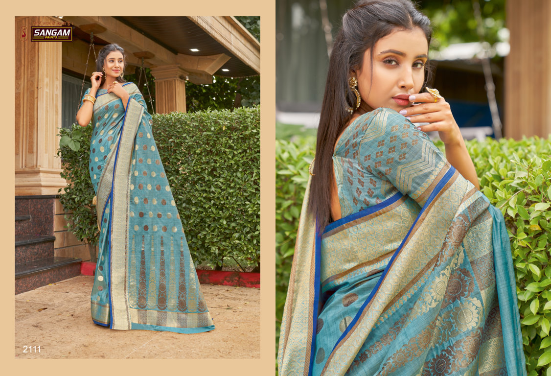 sangam print amanya cotton graceful look saree catalog