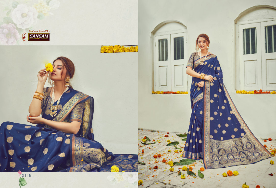 sangam print korvai cotton authentic fabric saree catalog