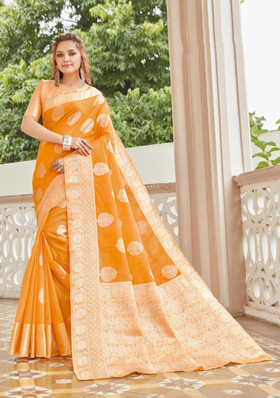 sangam print madhurma linen regal look saree catalog