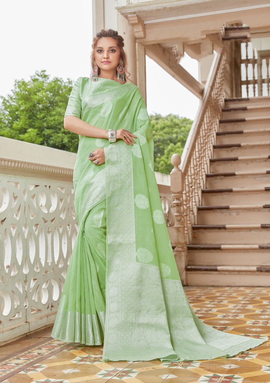 sangam print madhurma linen regal look saree catalog