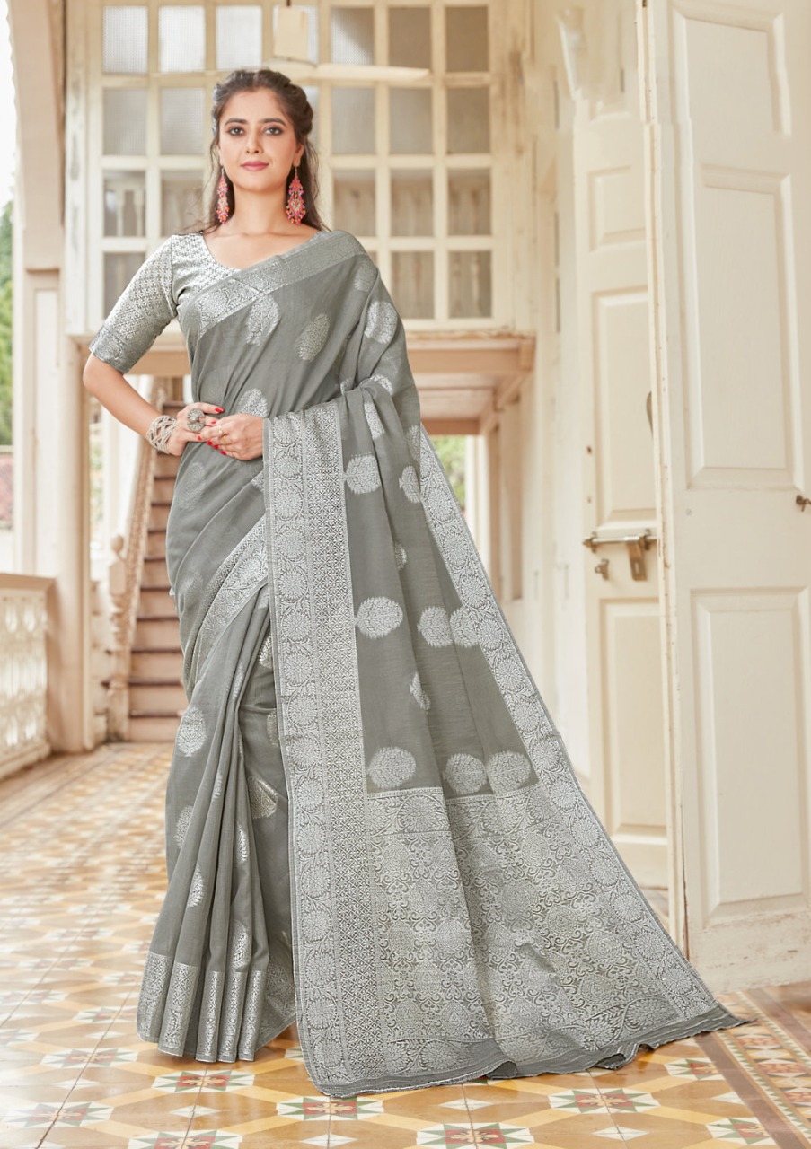 sangam print madhurma linen regal look saree catalog