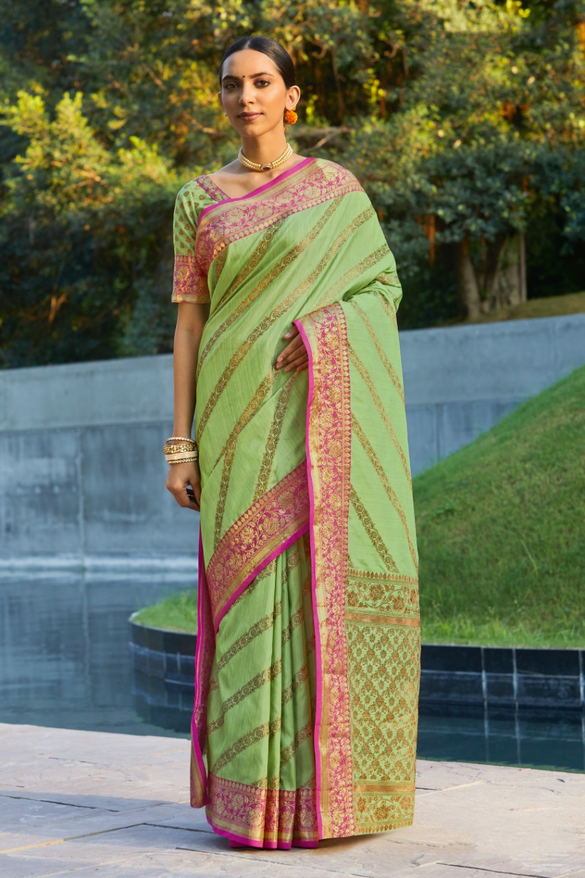 sangam print metalic silk astonishing saree catalog