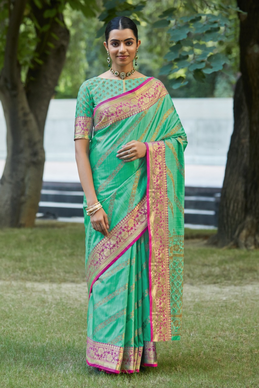 sangam print metalic silk astonishing saree catalog