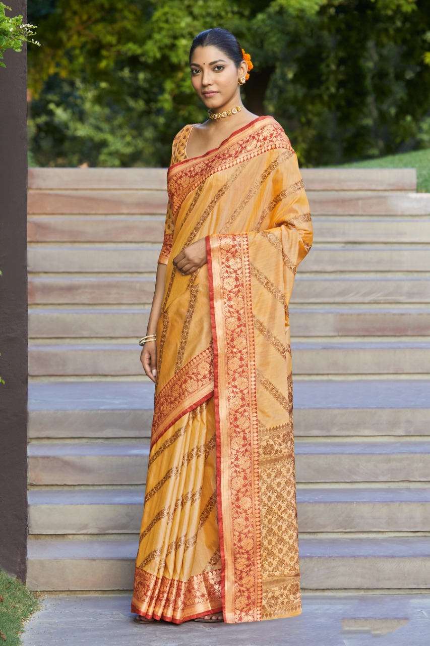 sangam print metalic silk astonishing saree catalog