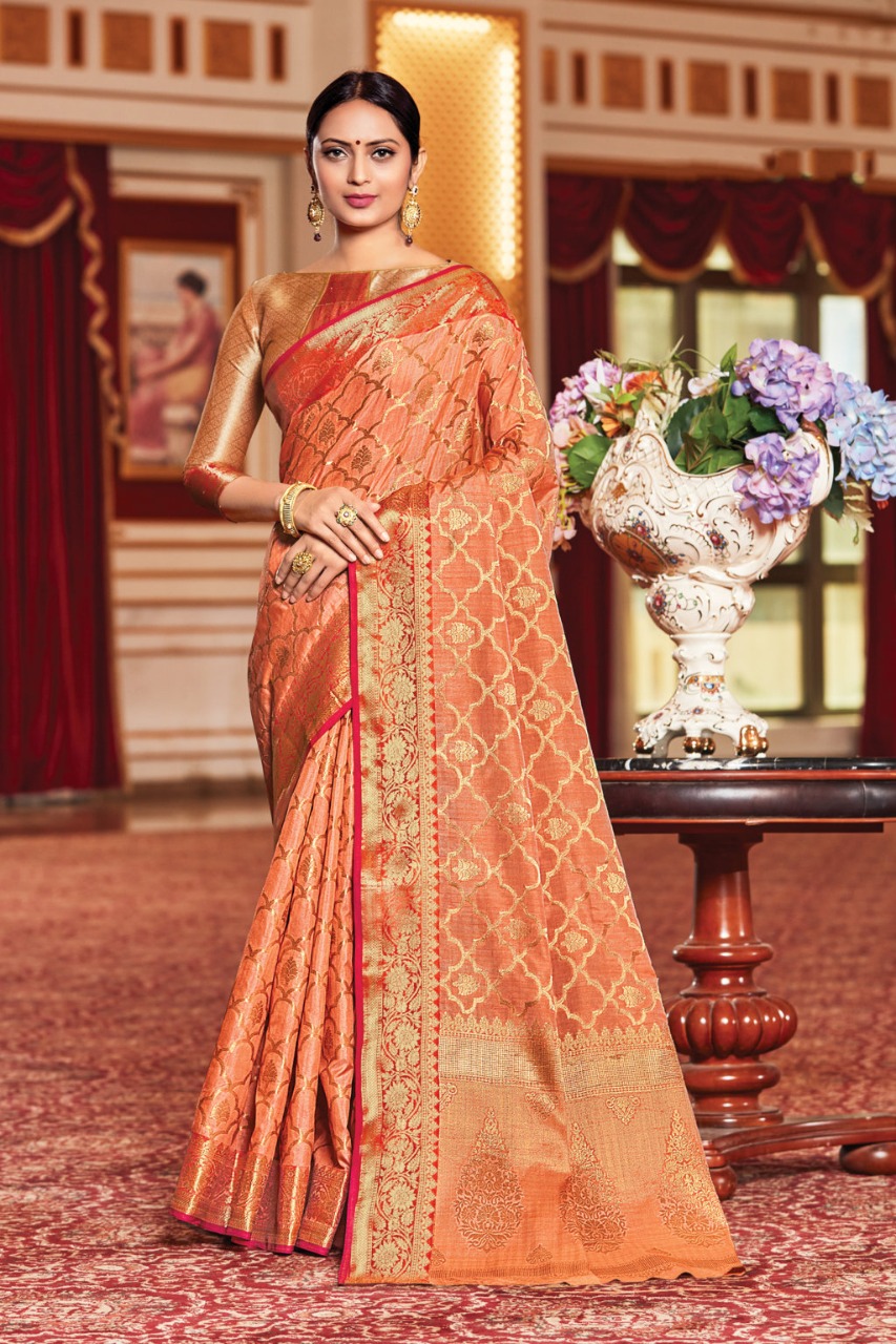 sangam print sazavat silk regal look saree catalog