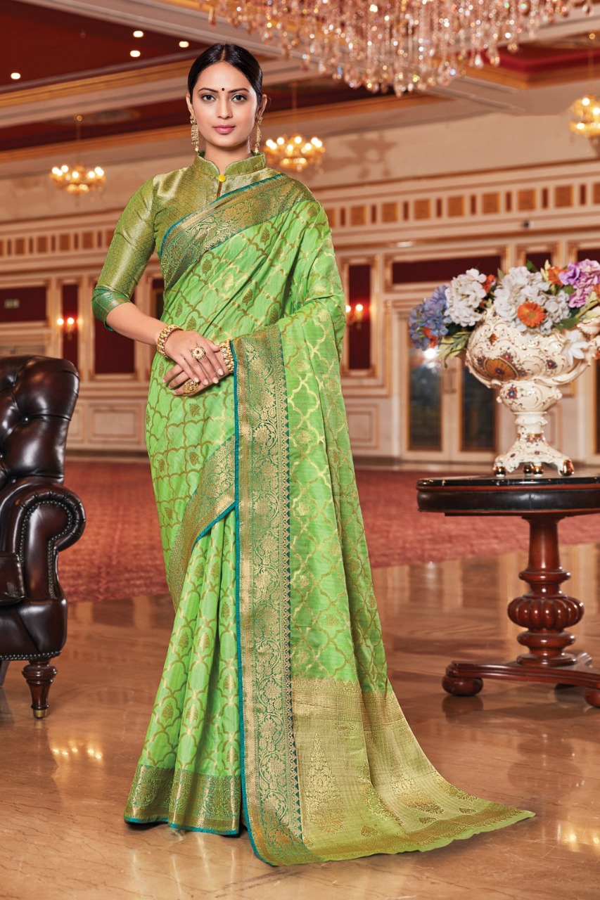 sangam print sazavat silk regal look saree catalog