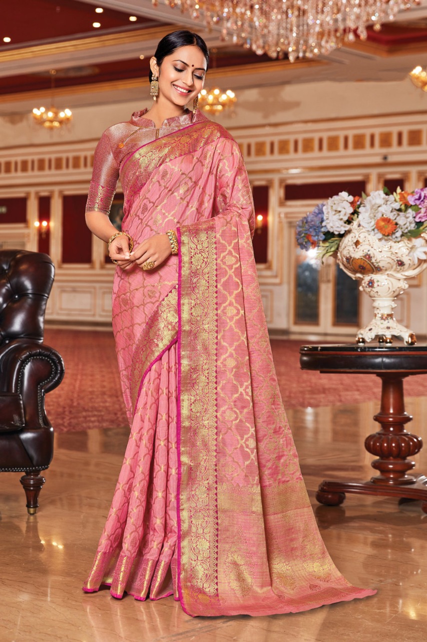 sangam print sazavat silk regal look saree catalog