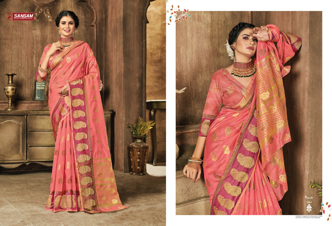 sangam prints suhaana organza regal look saree catalog