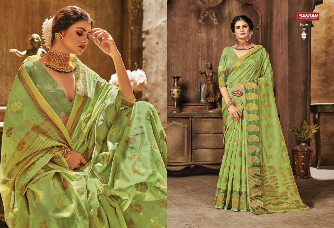 sangam prints suhaana organza regal look saree catalog