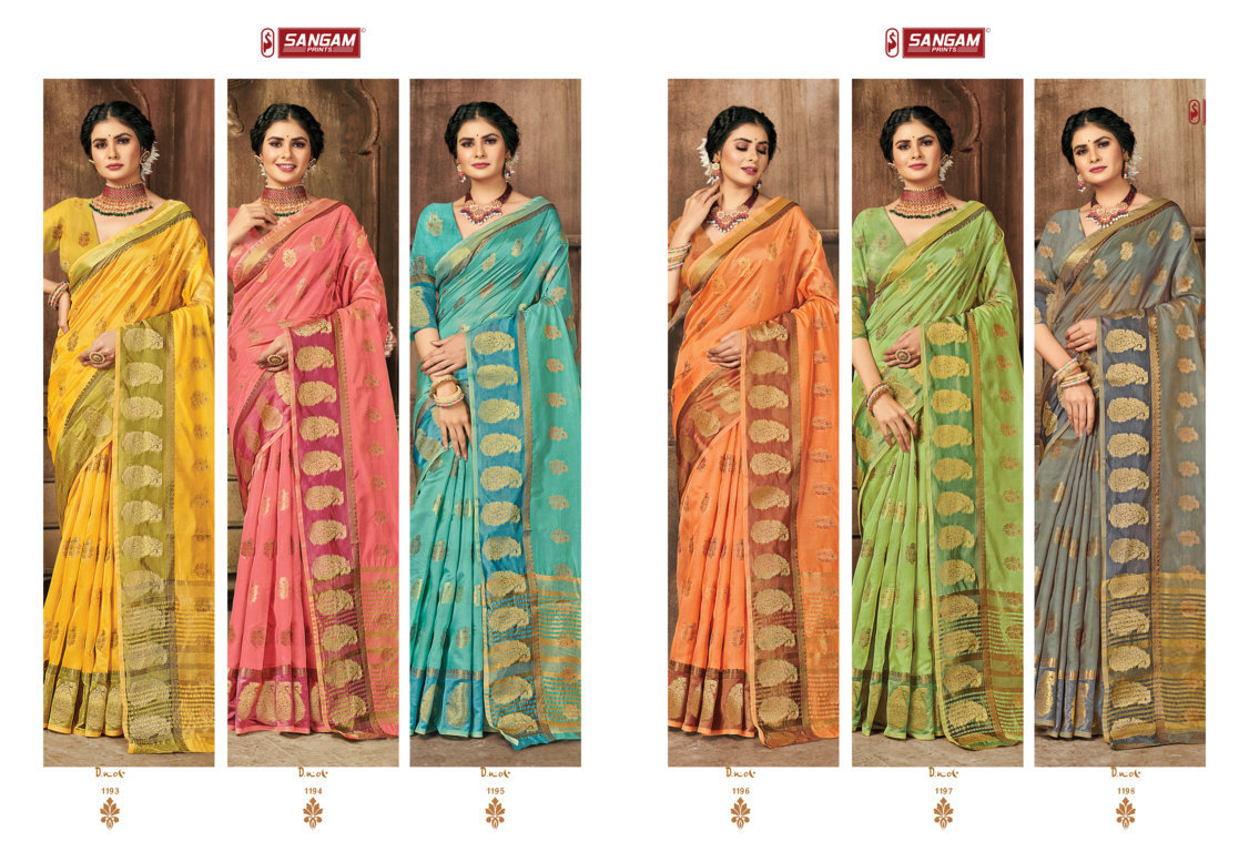 sangam prints suhaana organza regal look saree catalog