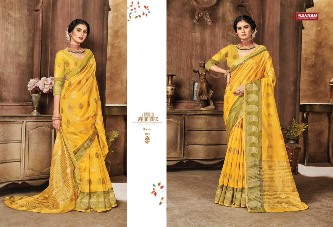 sangam prints suhaana organza regal look saree catalog