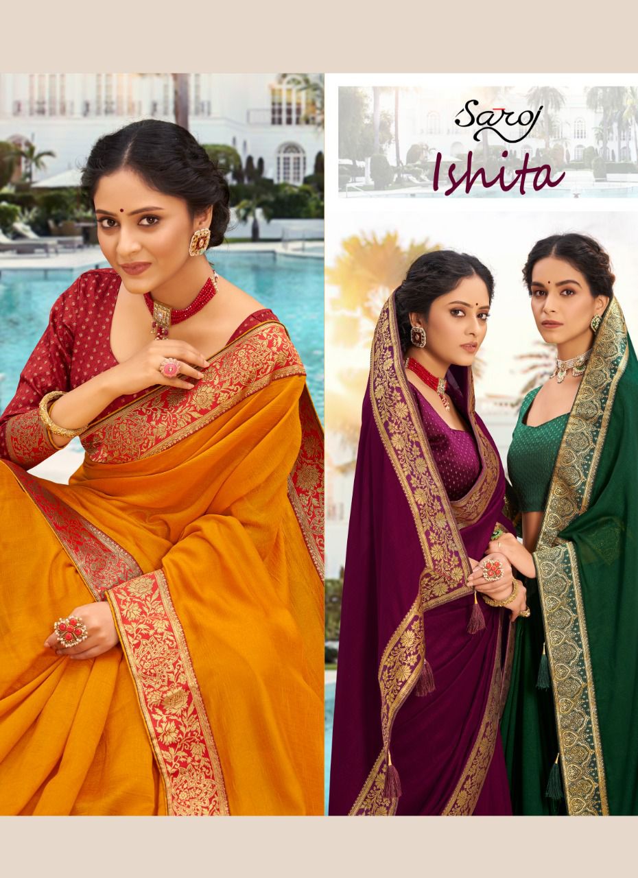 saroj ishita silk regal look saree catalog