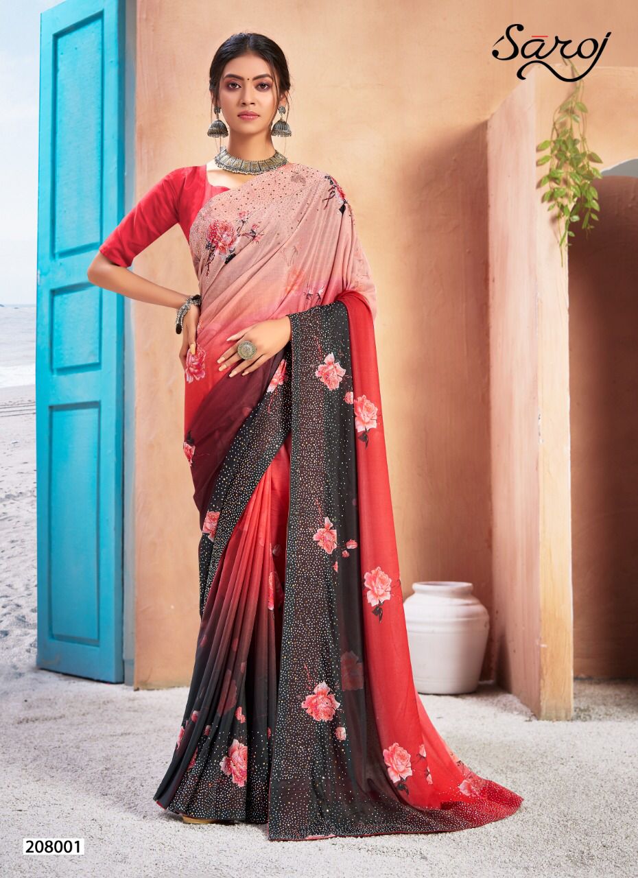 saroj monali vol 2 lycra exclusive print saree catalog