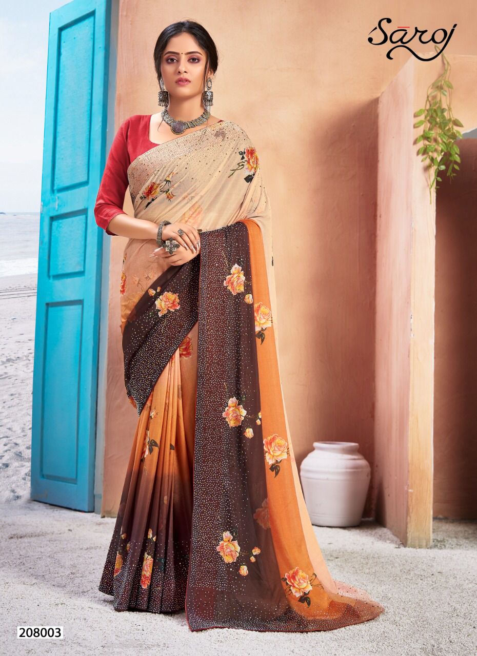 saroj monali vol 2 lycra exclusive print saree catalog