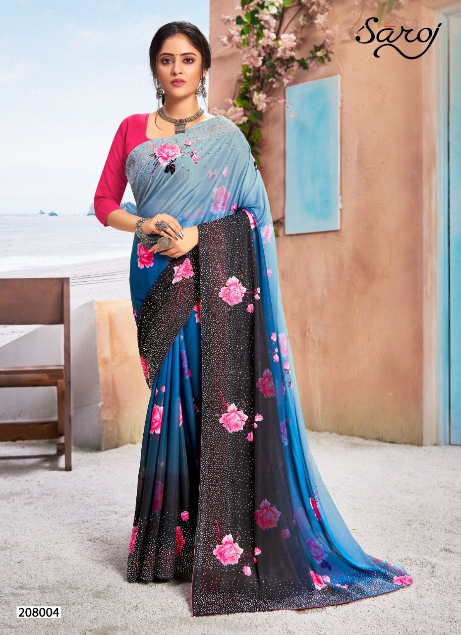 saroj monali vol 2 lycra exclusive print saree catalog