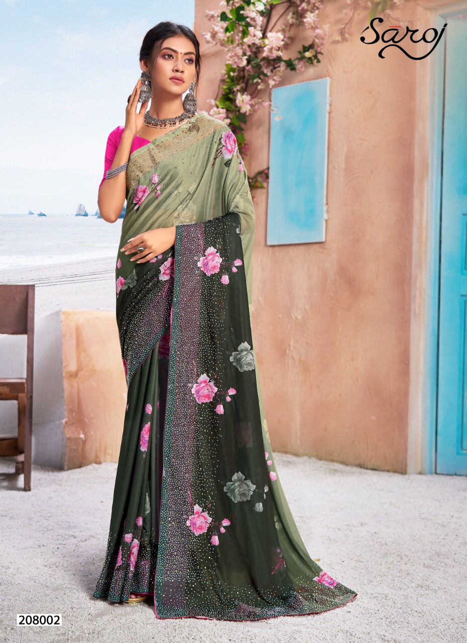 saroj monali vol 2 lycra exclusive print saree catalog