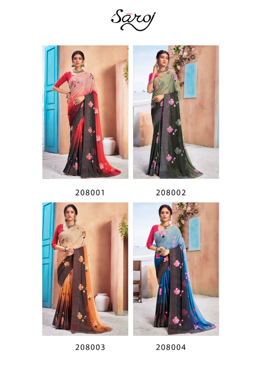 saroj monali vol 2 lycra exclusive print saree catalog