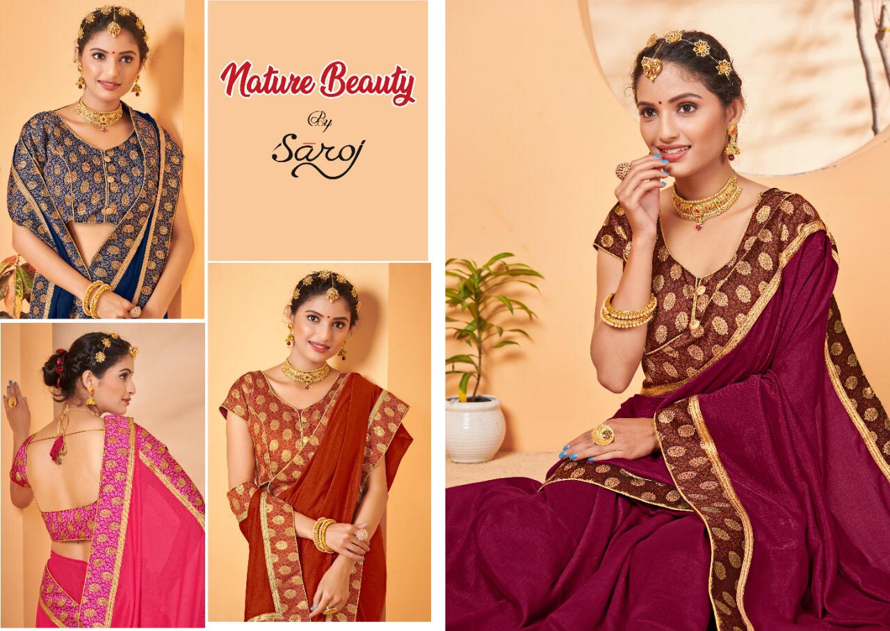 saroj natural beauty silk regal look saree catalog