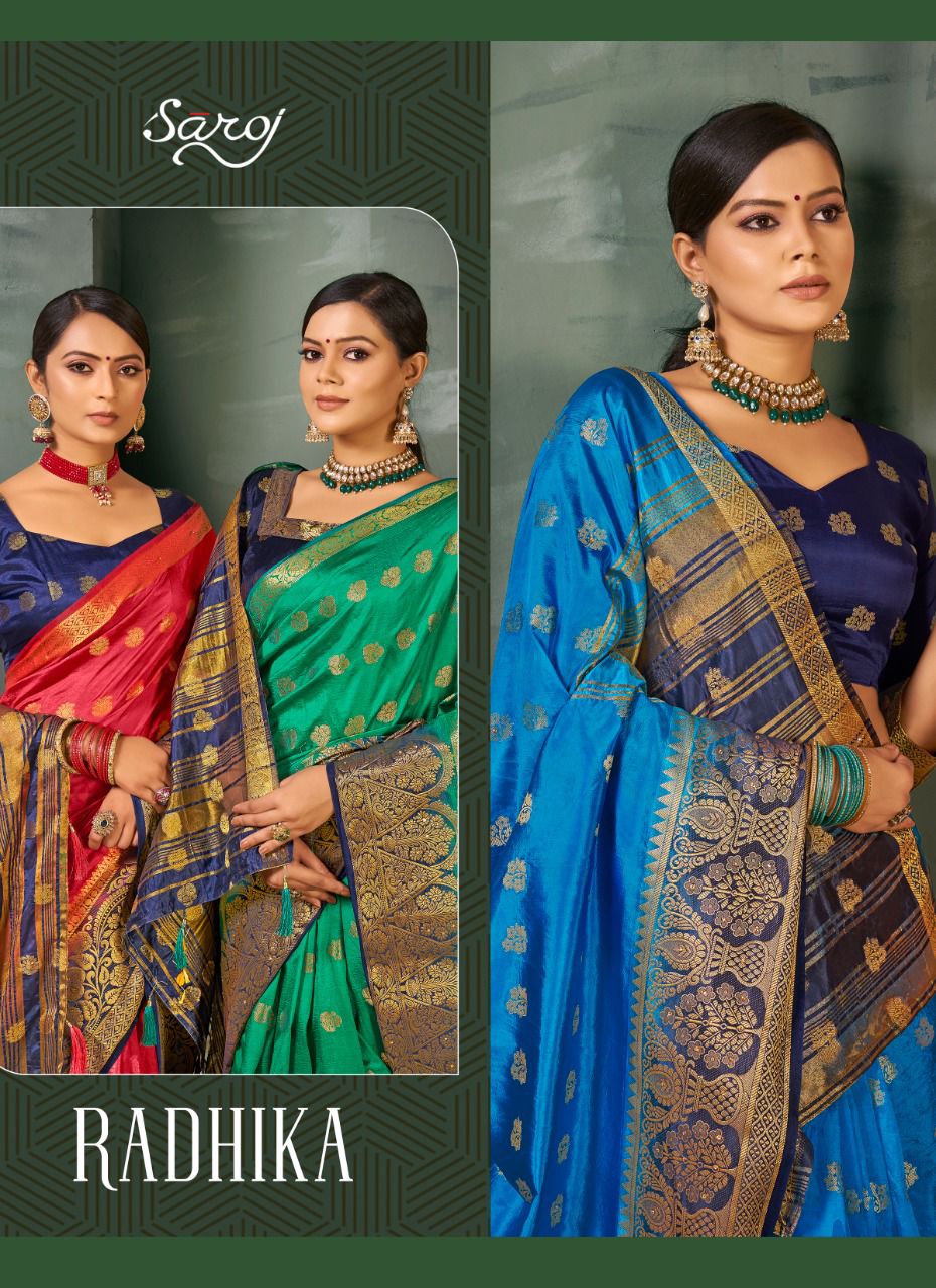 saroj radhika naylon silk georgette catchy print saree catalog