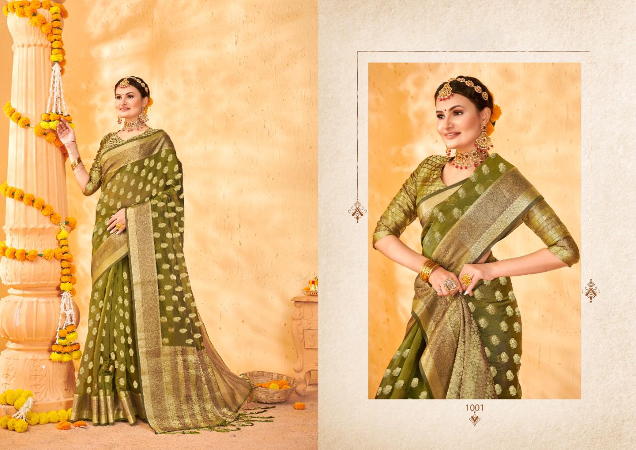 saroj rimjhim organza decent look saree catalog