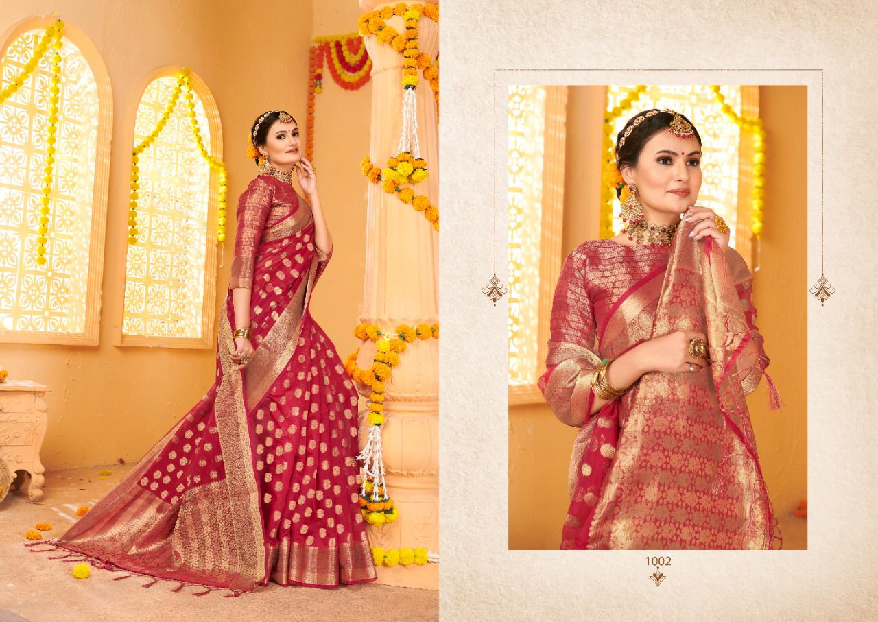 saroj rimjhim organza decent look saree catalog