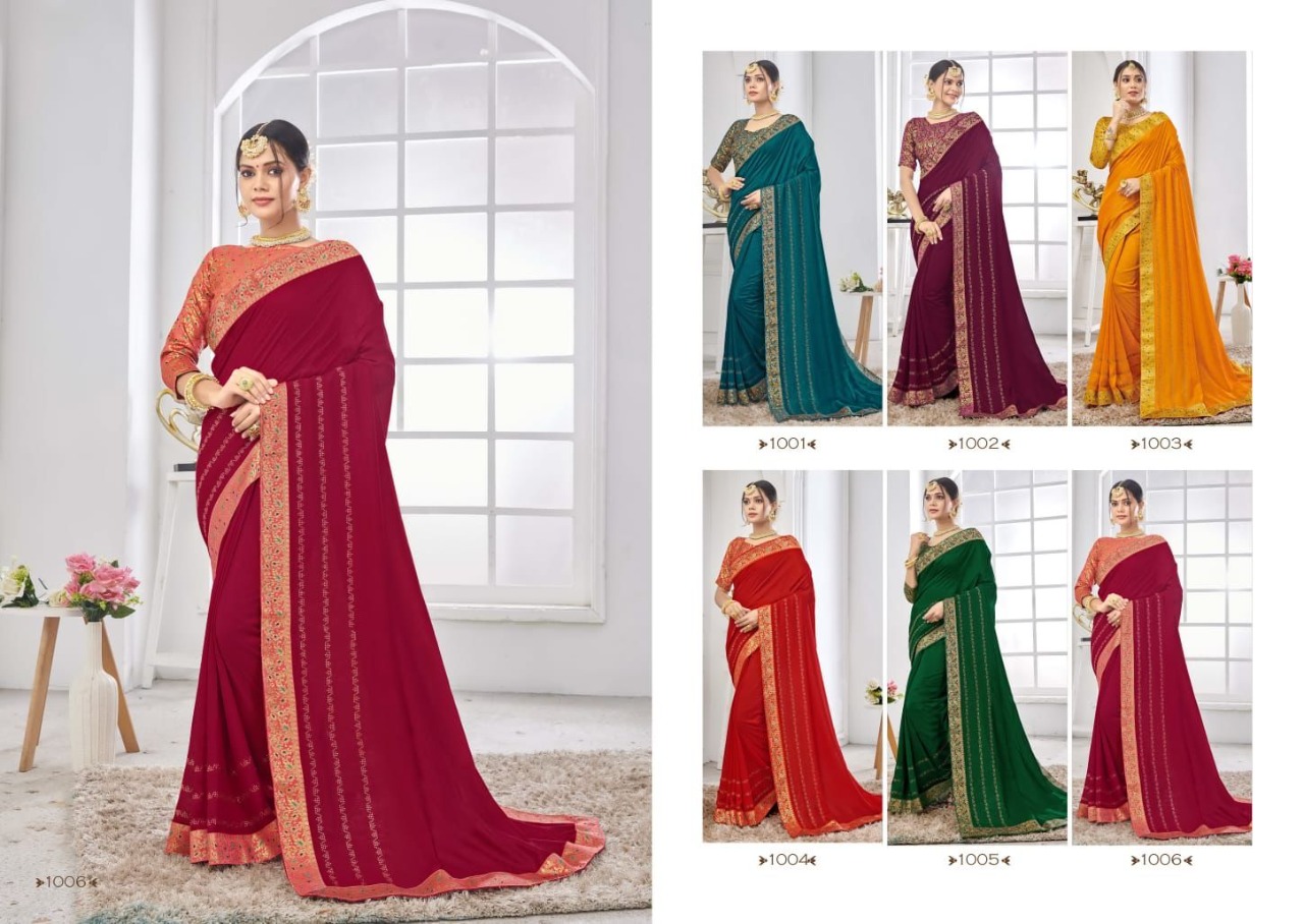 saroj Veronica vichitra silk catchy look saree catalog