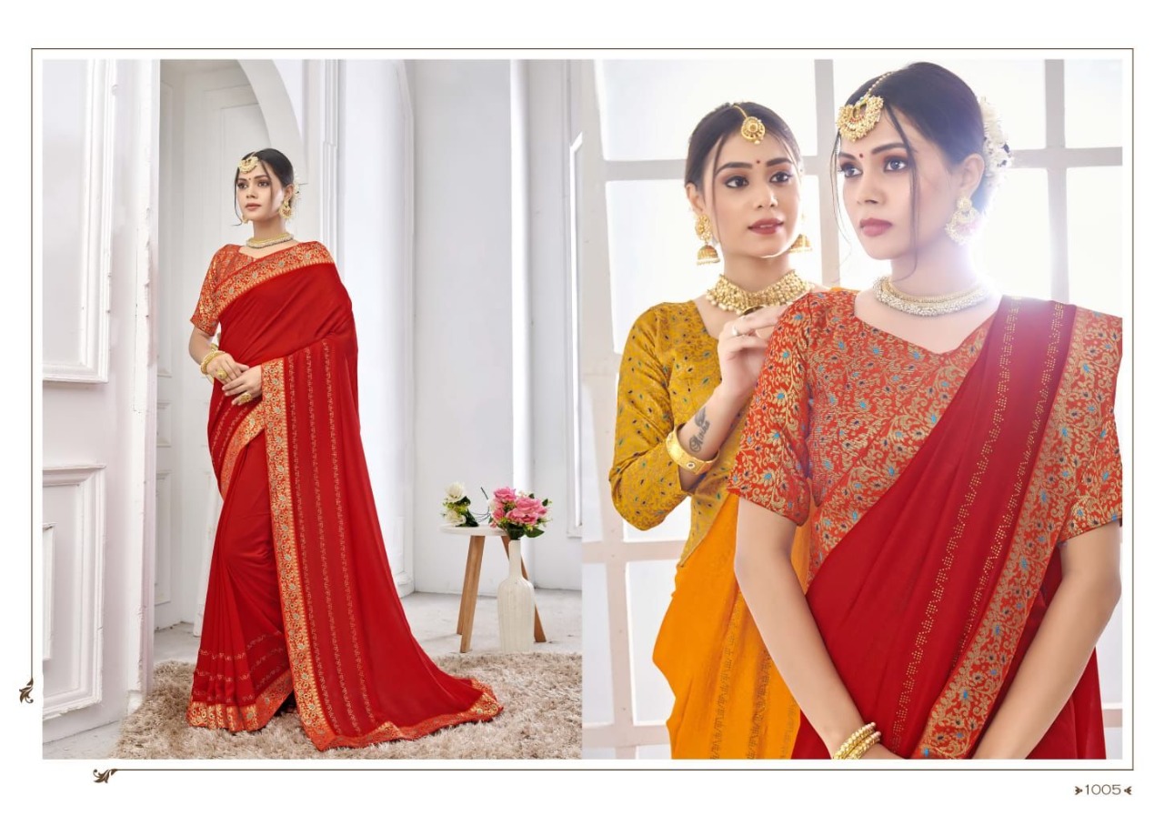 saroj Veronica vichitra silk catchy look saree catalog