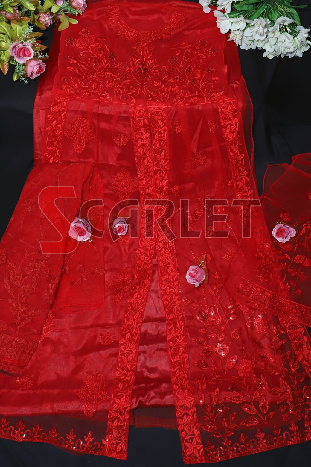 scarlet 1007 B net heavy embroidered REGAL look salwar suit single