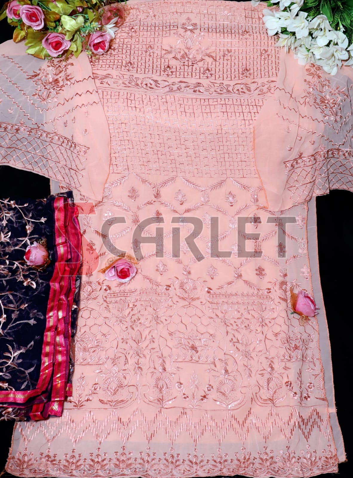 scarlet 1009 b georgget heavy look salwar suit single