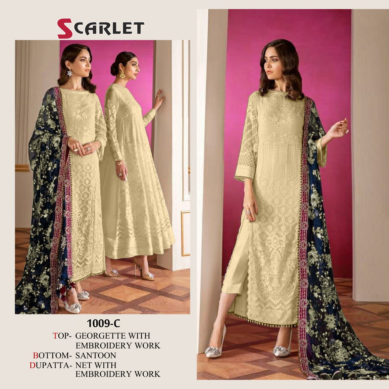 scarlet 1009 c georgget elegant look salwar suit single